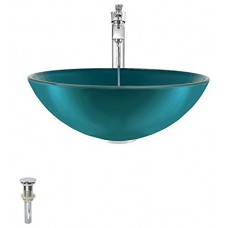 601 Turquoise Chrome Bathroom 726 Vessel Faucet Ensemble (Bundle - 4 Items: Vessel Sink  Vessel Faucet  Pop-Up Drain  and Sink Ring) - B00KDMGSEW